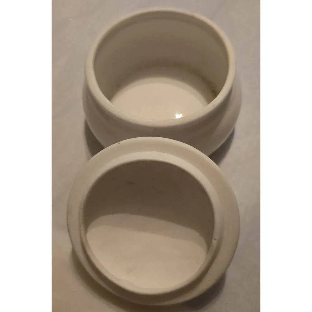 Ceramic Sugar Bowl With Colored Vegetables On The Lid, Eggplant Carrot Tomato